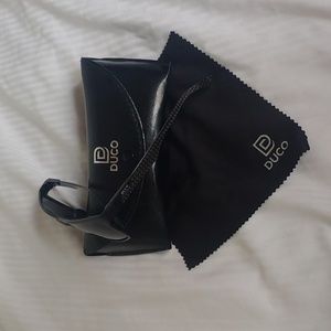 Duco black polarized square sport sunglasses